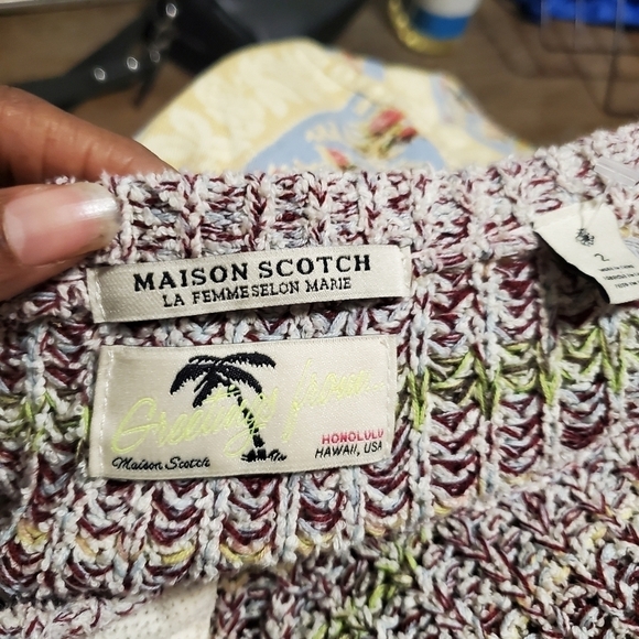 Scotch and Soda Womens Striped Knit Raglan Sleeve Sweater -Multi Color Size 2 - Picture 5 of 7